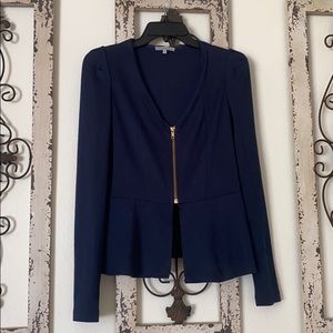 Navy blazer zip up